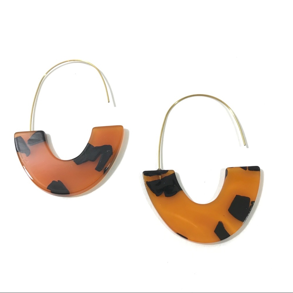 2/$35 🖤 ANTHRO Resin Drop Tortoise Hoop Earrings - Picture 3 of 4